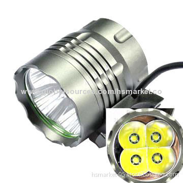UniqueFire LED head lamp, 4 x Cree XM-L2 LED, 4 x 18650, 8.4V, 5000lm, 2-20 running hoursNew